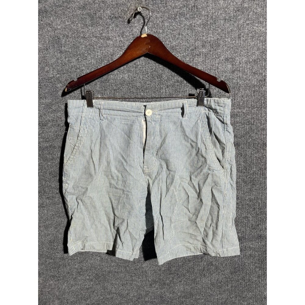 CPO Provisions Shorts Mens 33 Blue Striped Chino Lightweight Casual Summer